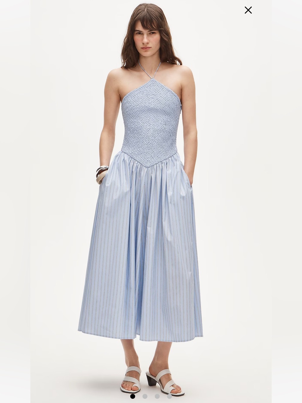 NWT J.Crew Smocked Halter Dress in Stripe